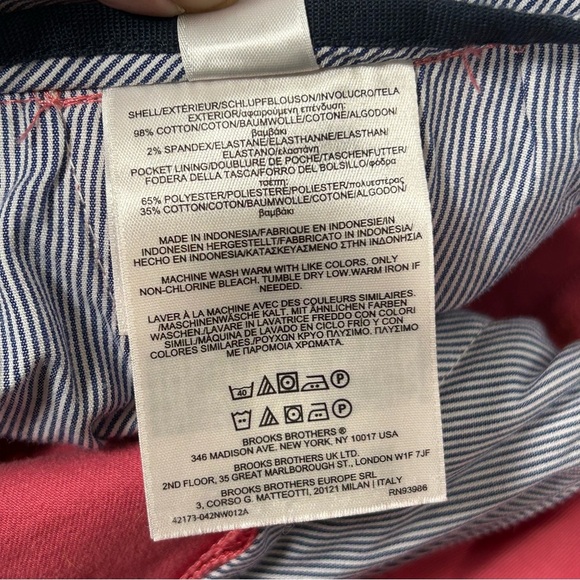 Brooks Brothers Dark Pink Garment-Dyed Stretch Chinos - Picture 10 of 14
